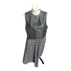 Cato Faux Black Leather Top with Floral Skirt sleeveless Dress Sz 22W